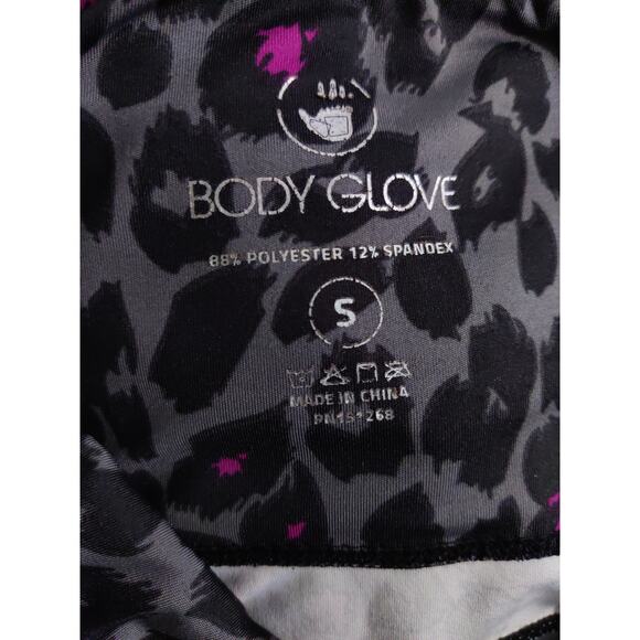 3/$20 Body Glove Gray Black Pink Animal Cheetah Leopard Print Leggings Size S - Picture 9 of 9